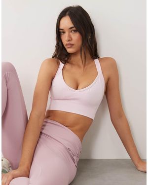 BO+TEE Bo+tee Super Sculpt Seamless Cross Back Detail Sports Bra - Pink