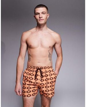 South Beach Retro Palm Swimshort - Grey