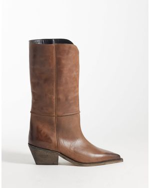ASOS Cael Premium Clean Western Pull On Boot - Brown