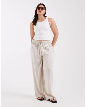 Pieces Plus Pieces curve – weit geschnittene hose - Natur