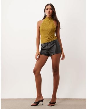 ASOS Pu Mini Low Rise Shorts - Orange