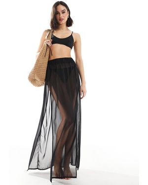 Threadbare – transparenter strand-maxirock - Schwarz