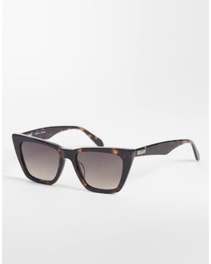 Quay Quay Call The Shots Cat Eye Sunglasses - Brown