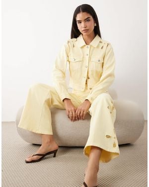 GOOD AMERICAN – kurz geschnittene basic-jacke aus baumwolle - Natur