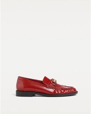 Stradivarius Loafers With Decorative Detailing - Red