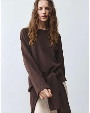 Pull&Bear Long Sleeve Raglan T-Shirt - Brown