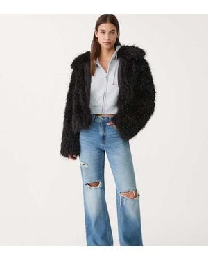 Stradivarius D92 Petite Straight Wide-leg Jeans - Blue