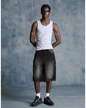 Bershka – weite bermudashorts - Grau