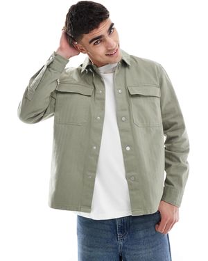 River Island Herringbone Overshirt - Gray