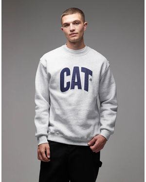 CAT WWR 300Gsm Embroidered Logo Loose Fit Sweatshirt - Grey