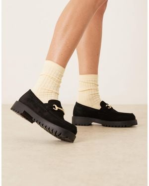 Walk London Clara Trim Loafers - Black