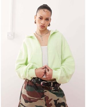 Nike Nsw Street Cropped Zip Fleece Jacket - Natural