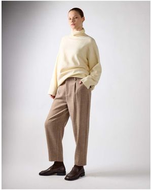 NARRATED High Waist Tapered Trousers - Natural