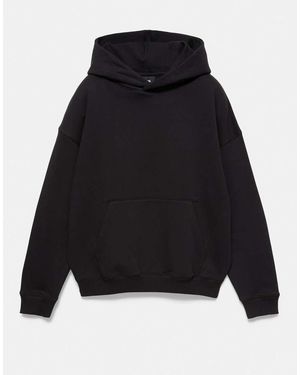 Pull&Bear Felpa Con Cappuccio Boxy Fit Nera - Nero