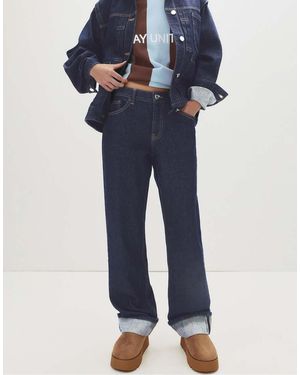 Pull&Bear Mid-waist Straight-leg Jeans - Blue