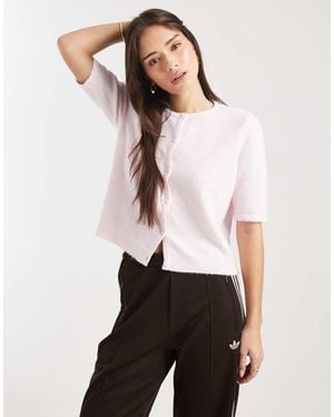 Vero Moda Gebreid Vest Met Ronde Hals En Korte Mouwen - Wit