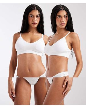 Pieces 2 Pack Pointelle Thong - Brown