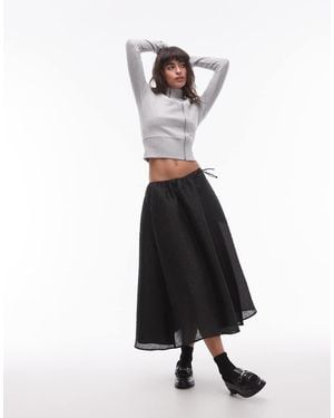 ARKET Volume Brocade Midi Skirt - White