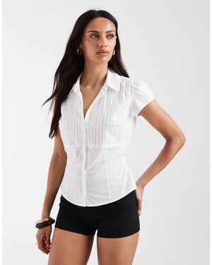 Hollister Short Sleeve Tie Back Shirt - White