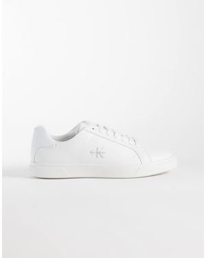 Calvin Klein Baskets basses en cuir à semelle cuvette - Blanc