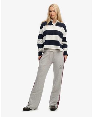 Superdry Jogginghose mit streifen und ausgestelltem bein - Weiß