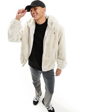 Bershka Faux Fur Jacket - White