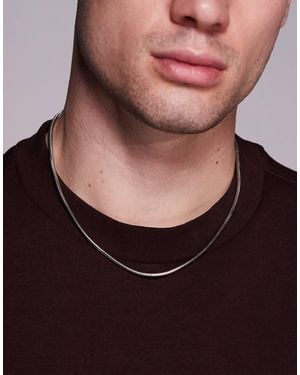 ASOS Rounded Snakechain Necklace - Metallic
