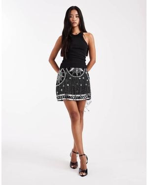 ASOS Celestial Embellished Detail Mini Skirt - Black