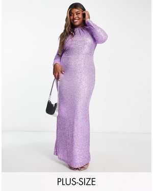 Jaded Rose Plus Long Sleeve Maxi Dress - Purple