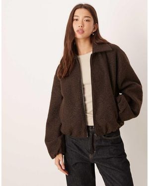 Vila Smart Brushed Bomber Jacket - Brown