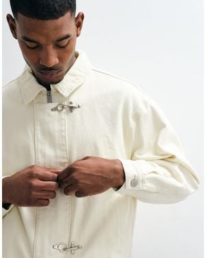 Liquor N Poker Buckle Detail Harrington Jacket - Gray