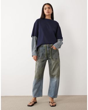 Lioness Rush Hour Straight Leg Tie Detail Jeans - Natural