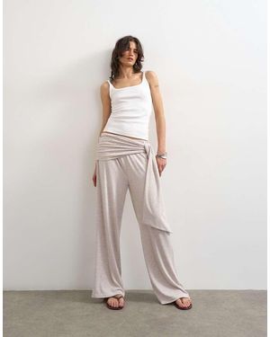 TOPSHOP Pantalones Con Detalle De Lazada Estilo Fular-Neutro