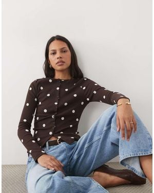 New Look Top Met Lange Mouwen En Knoopsluiting - Meerkleurig