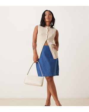 Nobody's Child Petite Denim Pelmet Mini Skirt - Blue