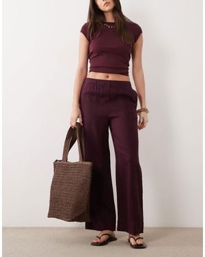 Mango – hose aus 100% leinen - Rot