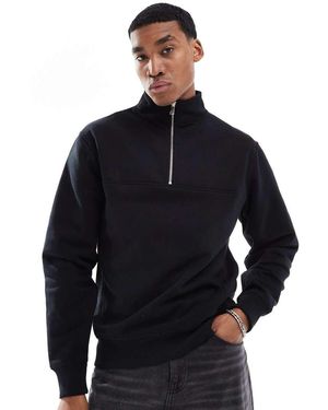 River Island Essential Half Zip Sweatshirt - Blue