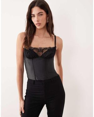 For Love & Lemons Papillion Bustier Corset Top - Black
