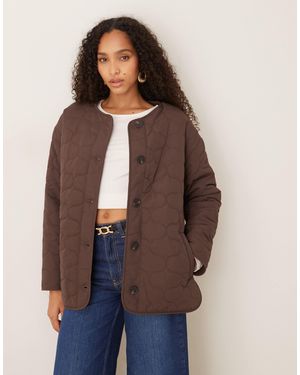 Nobody's Child Reversible Quilted Borg Jacket - Brown
