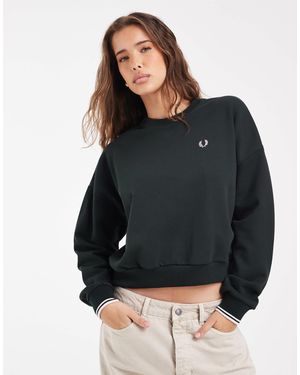 Fred Perry Sweatshirt mit kontraststreifen - Schwarz