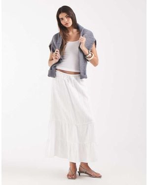 Gap Tie Waist Linen Look Maxi Skirt - White