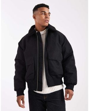 Jack & Jones Bomber With Borg Collar - Blue