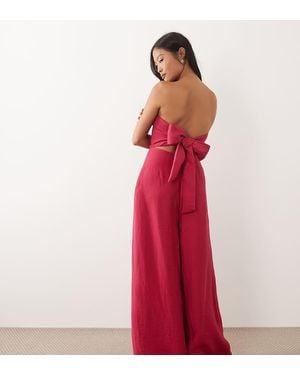 Nobody's Child Petite Rory Linen Mix Tailored Bandeau Jumpsuit