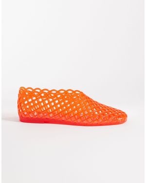 Steve Madden Grove Embellished Slip On Jelly Shoes - Orange