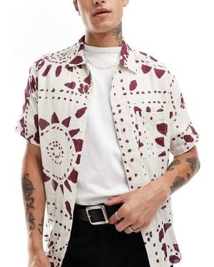 ASOS Camisa De Corte Cuadrado Y Holgado Con Estampado De Girasoles De -Rosa - Multicolor