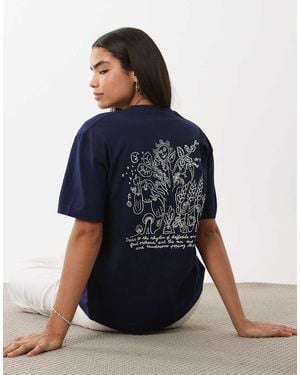 ARKET Camiseta De Manga Corta Con Estampado En La Espalda - Azul