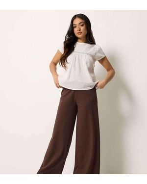 PixieGirl Petite Wide Leg Trousers - Brown