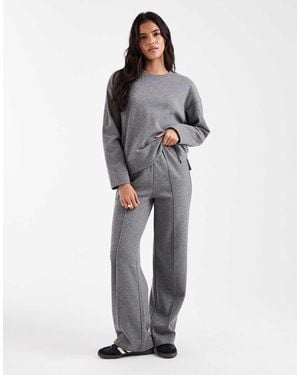 Threadbare Co-Ord Cotton Jersey Mix Soft Touch Pull On Trousers - Grey