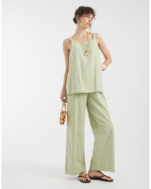 ASOS Mono Largo Verde De Tirantes Con Diseño De Doble Capa De