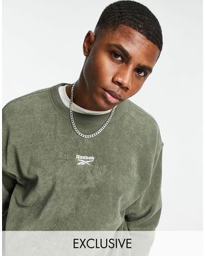 Reebok Sweat en tissu éponge - olive - exclusivité asos - Vert